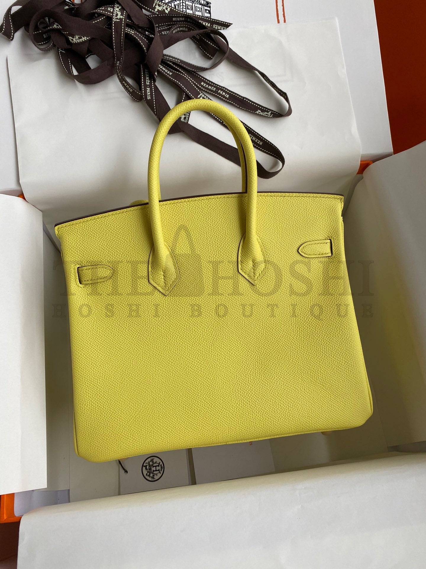 H**me5 Birkin 25 Retourne Handmade Bag In Lime Epsom Calfskin Master Quality