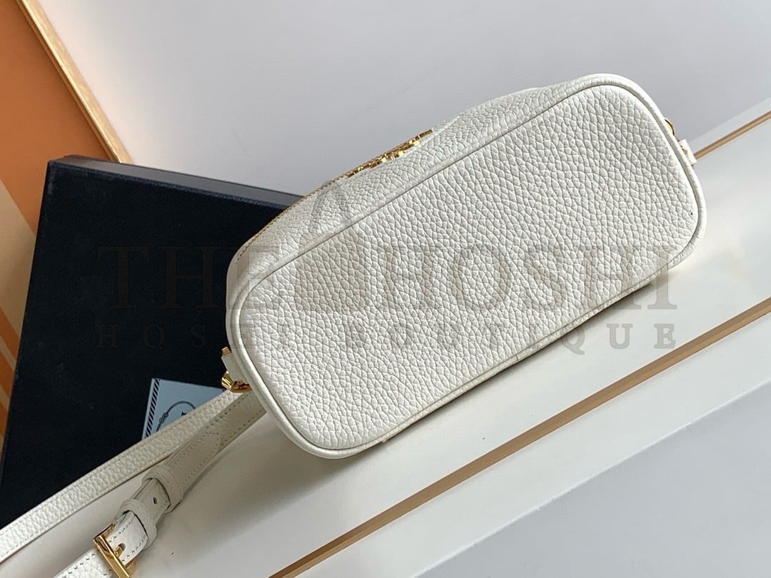 Pra*a Mini Vanity Bag in White Grained Leather Master Quality