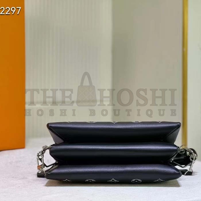 L0vis Vvtt0n LV Women Coussin BB Handbag Black Glass Beads Polyester Satin Master Quality