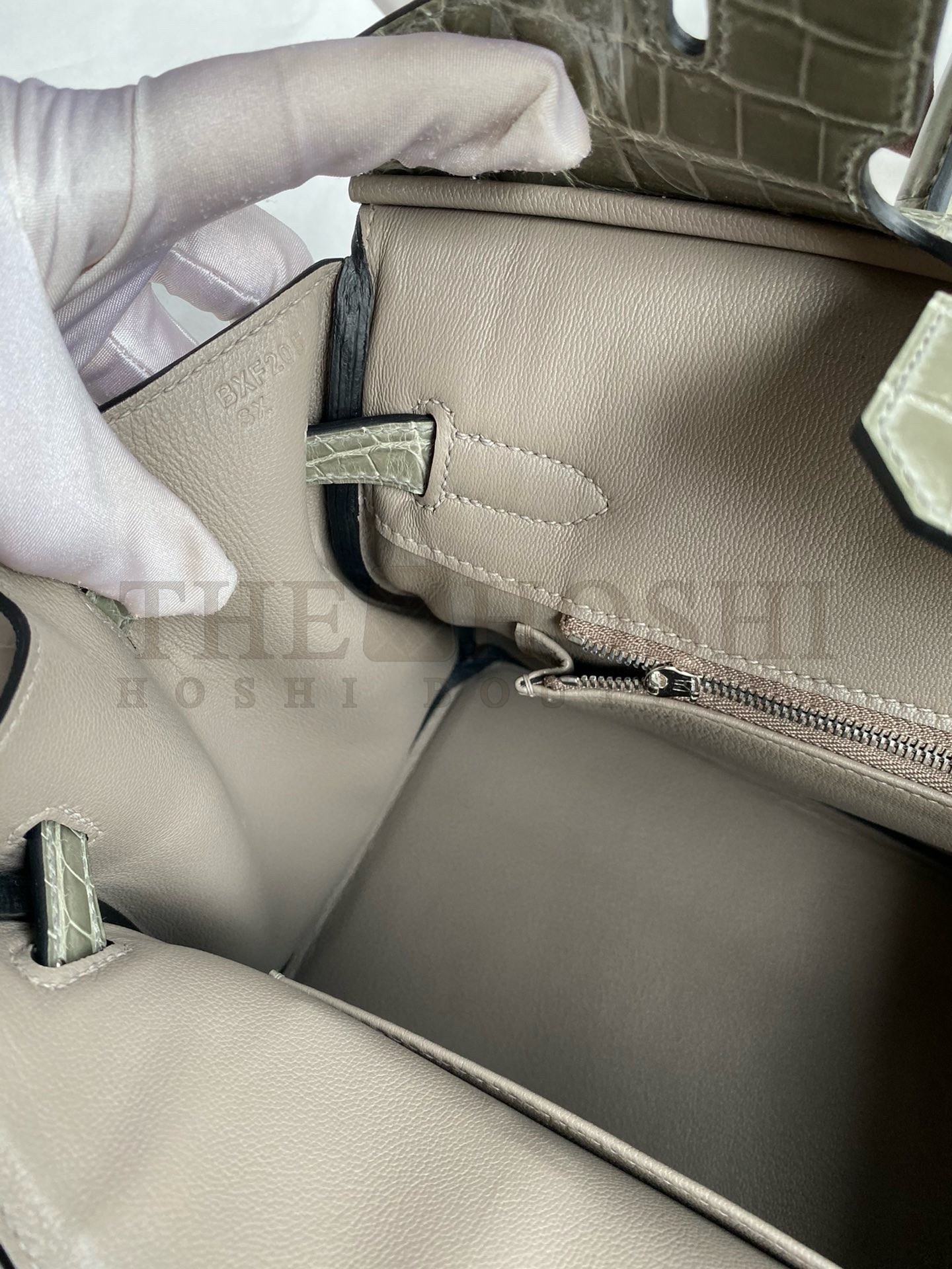 H**me5 Touch Birkin 30 Bag In Gris Asphalt Clemence and Shiny Niloticus Crocodile Skin Master Quality