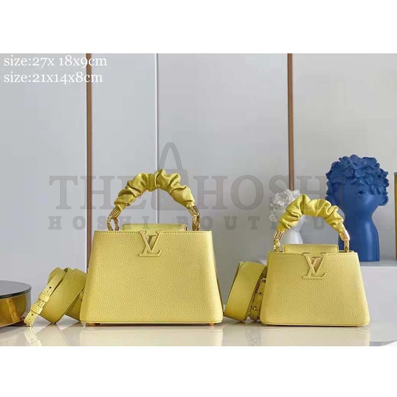L0vis Vvtt0n LV Women Capucines Mini Handbag Yellow Taurillon Calfskin Master Quality