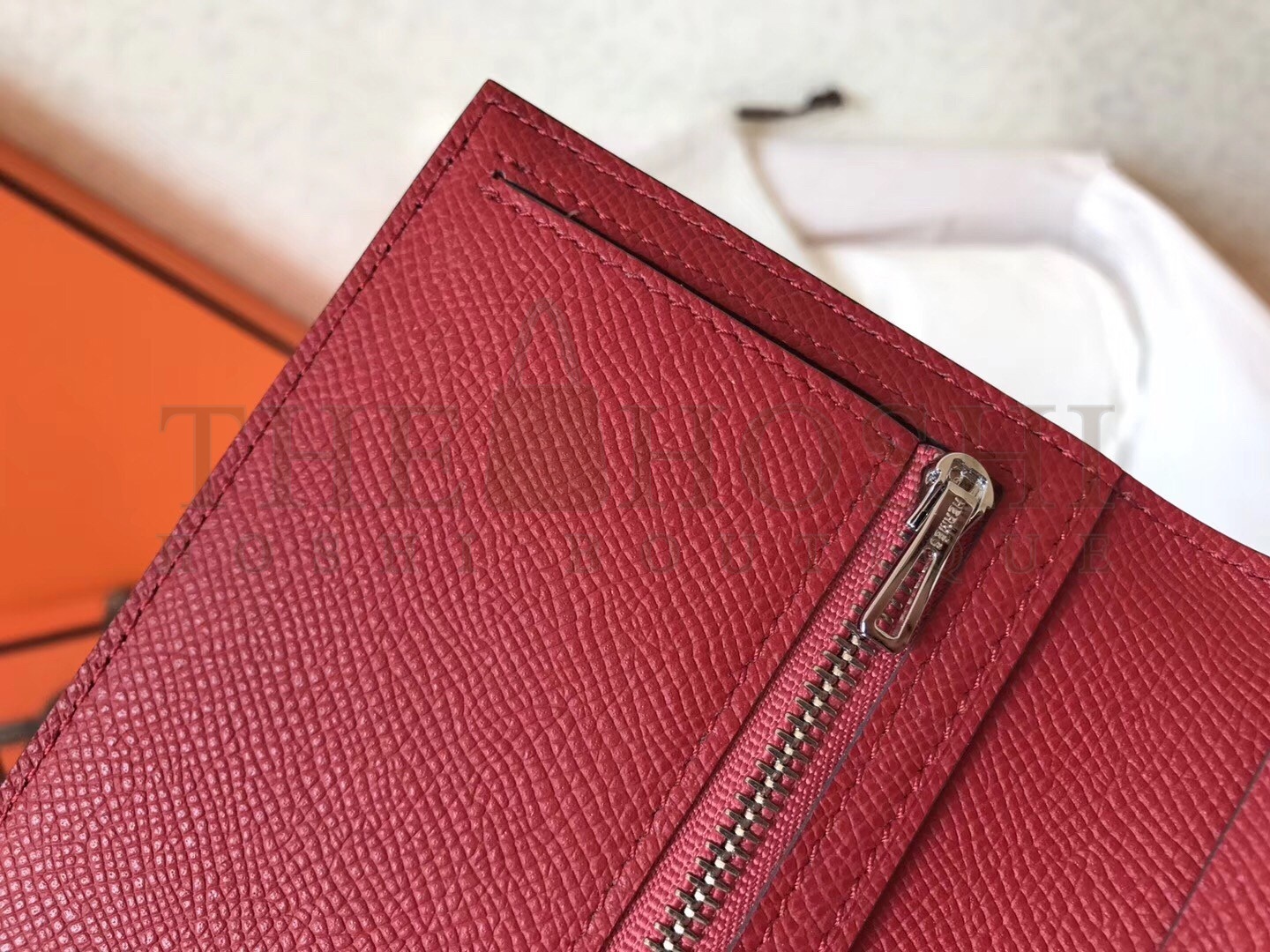 H**me5 Bi-Color Epsom Bearn Wallet Black/Ruby Master Quality