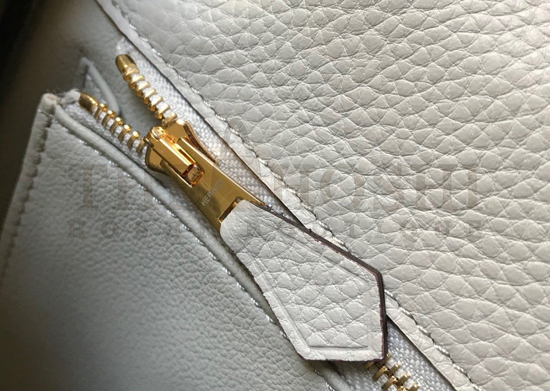 H**me5 Kelly 32cm Retourne Bag in Pearl Grey Clemence Leather GHW Master Quality
