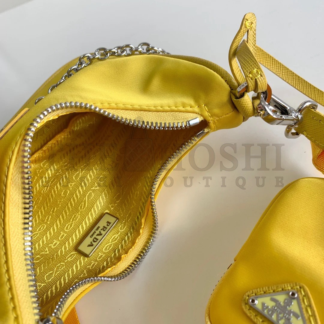 Pra*a Re-Edition 2005 Shoulder Bag In Yellow Re-Nylon Master Quality