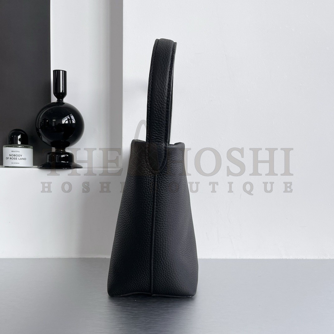 The R0w Small N/S Park Tote in Black Grained Leather Master Quality