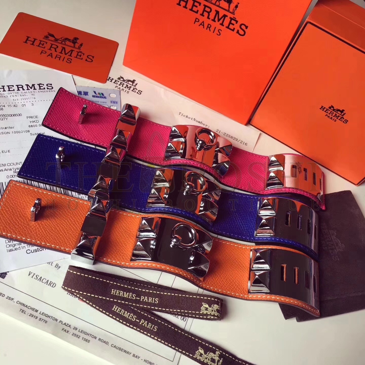 H**me5 Rose Red Epsom Collier de Chien Bracelet Size S Master Quality