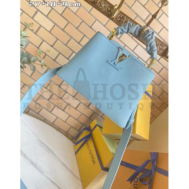 L0vis Vvtt0n LV Women Capucines BB Handbag Dusk Blue Taurillon Calfskin Master Quality
