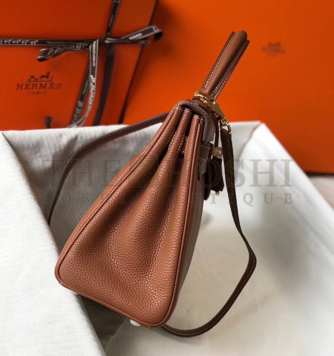 H**me5 Brown Clemence Kelly 25cm GHW Bag Master Quality