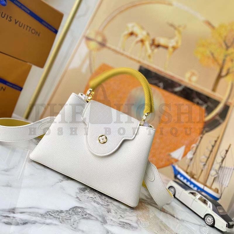 L0vis Vvtt0n LV Women Capucines BB Handbag White Taurillon Leather Master Quality