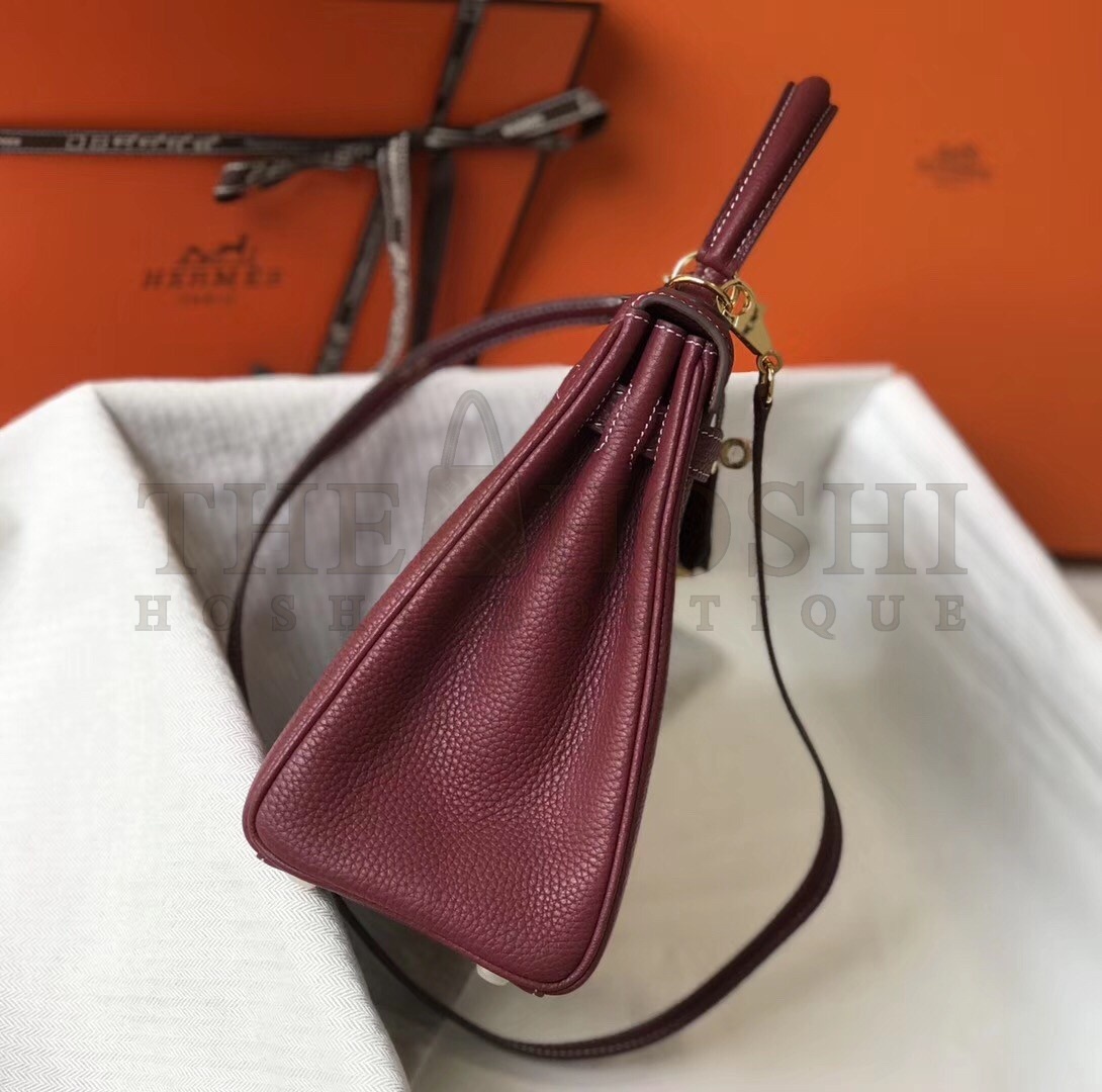 H**me5 Bordeaux Clemence Kelly 28cm Bag Master Quality