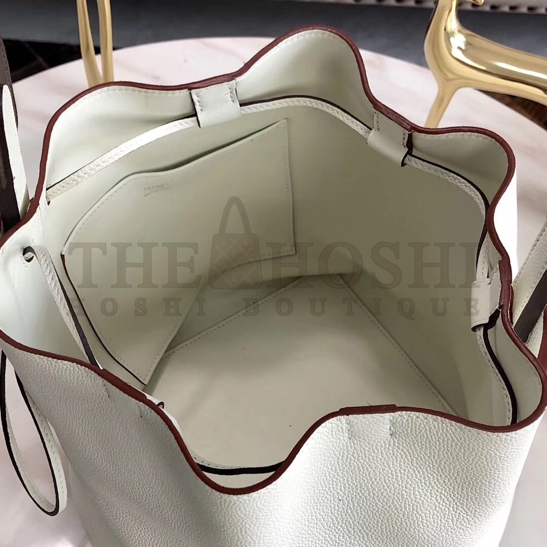 H**me5 Licol 17cm Bag In White Evercolor Calfskin Master Quality