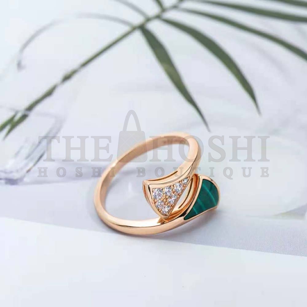 Bv1g*ai Women Divas Dream 18 KT Rose Gold Ring Master Quality