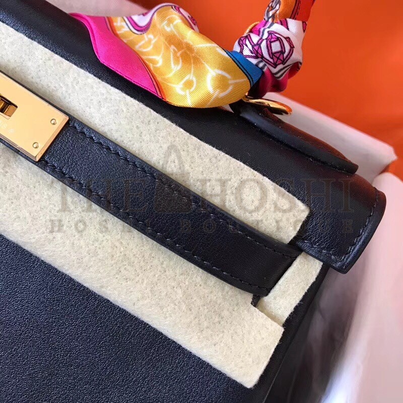 H**me5 Black Swift Kelly 28cm Handmade Bag Master Quality