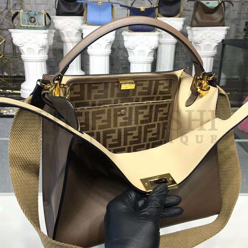 F**di Women Peekaboo X-Lite Regular Leather Bag Master Quality