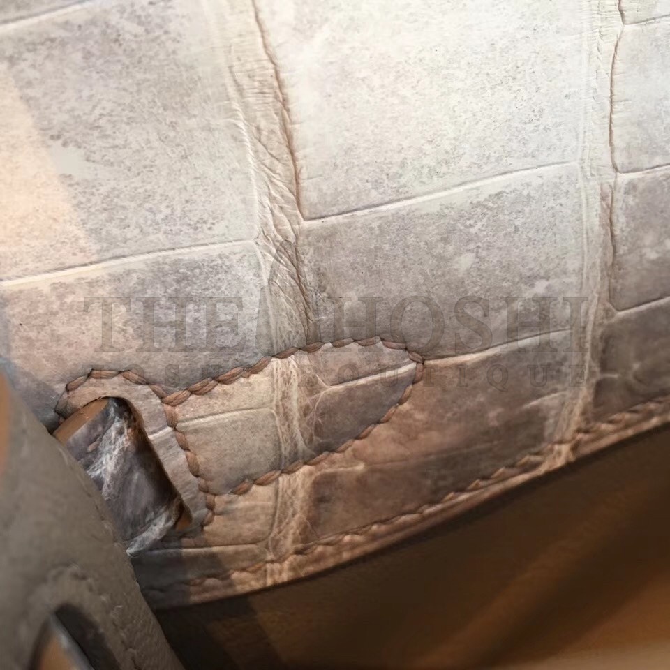 H**me5 D1am0nd Kelly Cut Clutch In Himalaya Niloticus Crocodile Skin Master Quality