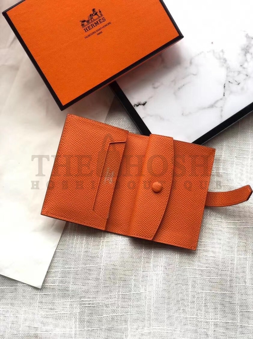 H**me5 Bearn Mini Wallet In Orange Epsom Leather Master Quality