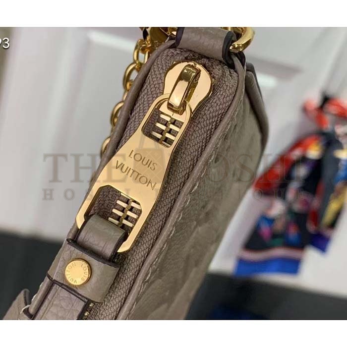 L0vis Vvtt0n LV Women Easy Pouch On Strap Beige Embossed Monogram Empreinte Cowhide Leather Master Quality