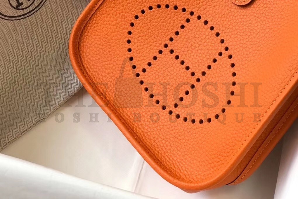 H**me5 Evelyne III TPM Bag In Orange Clemence Leather Master Quality