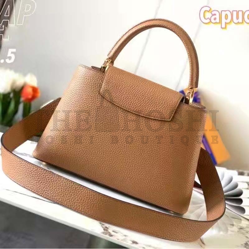 L0vis Vvtt0n LV Women Capucines MM Handbag Gold Arizona Taurillon Cowhide Master Quality