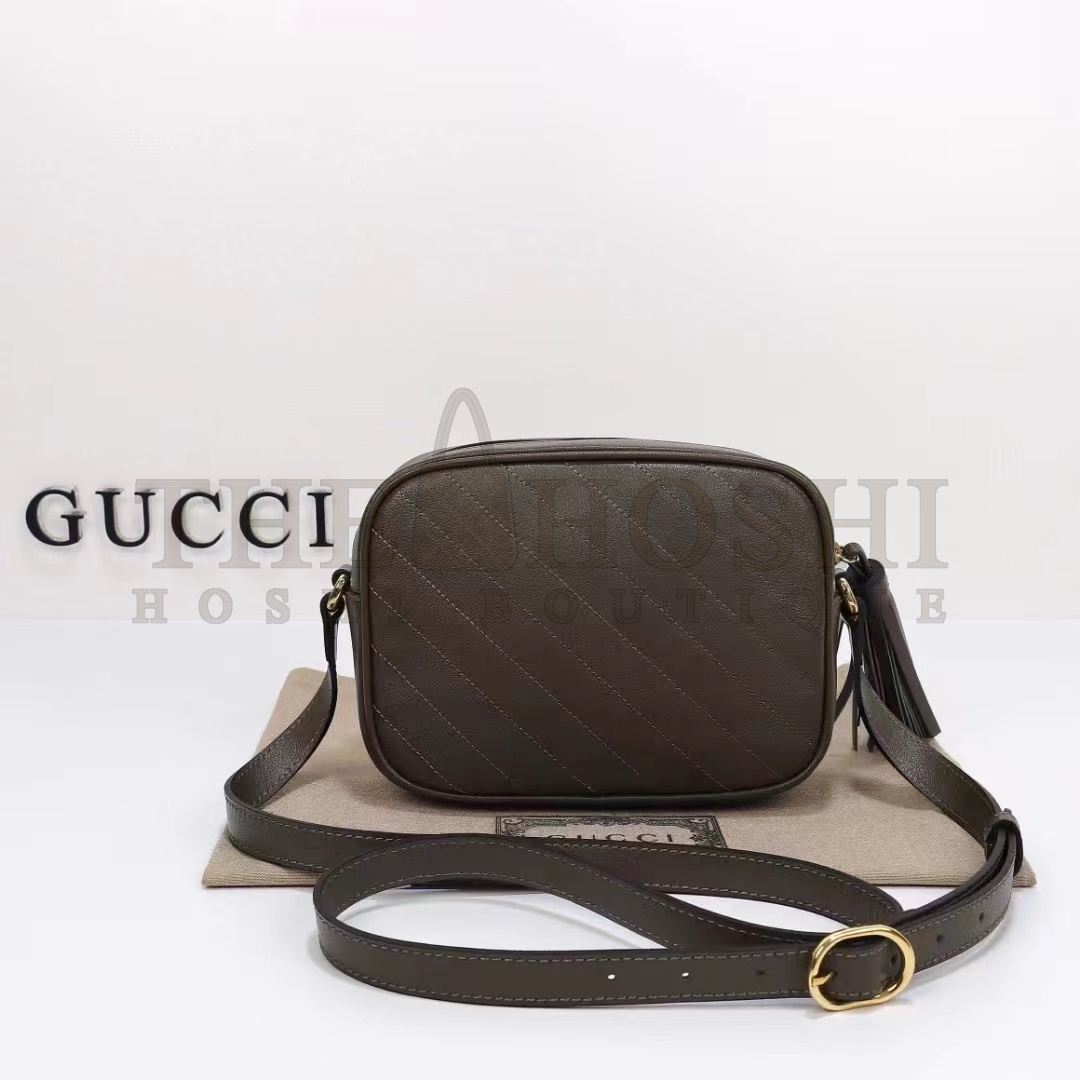 Gvc*1 Women GG Blondie Small Shoulder Bag Brown Leather Zipper Closure Master Quality