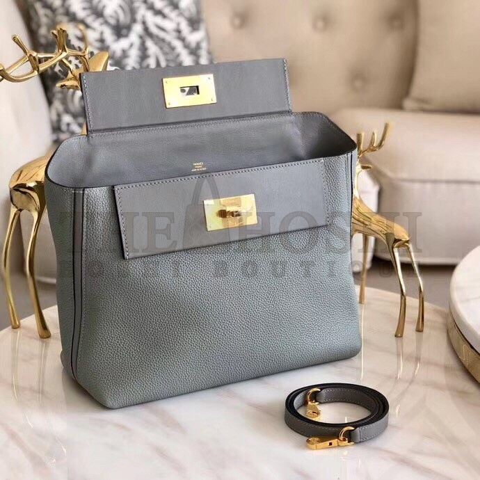 H**me5 24/24 29 Bag In Blue Glacier Clemence Calfskin Master Quality