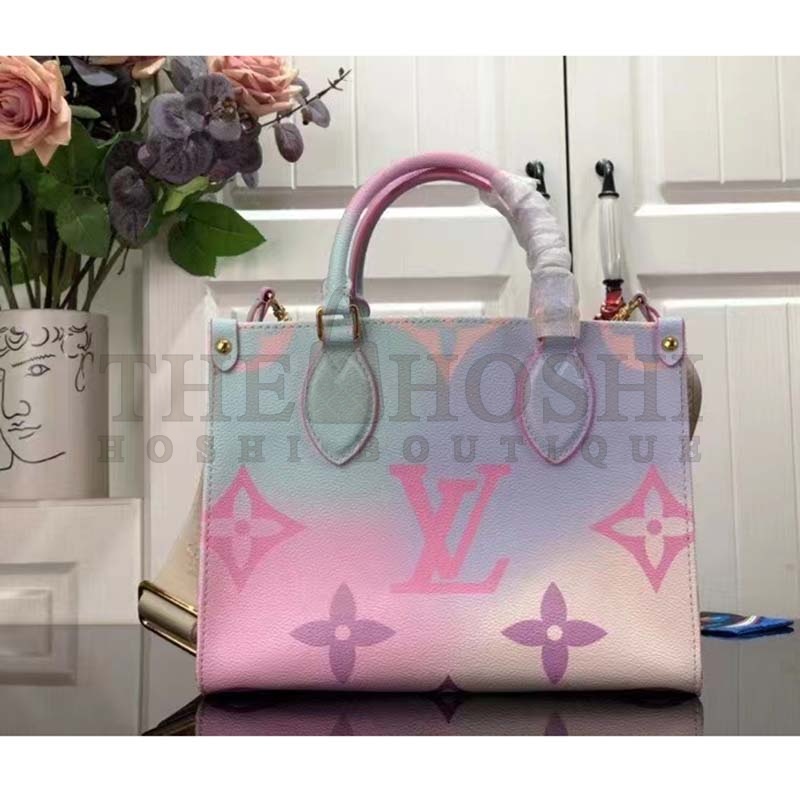 L0vis Vvtt0n LV Women Onthego PM Tote Sunrise Pastel Monogram Coated Canvas Master Quality