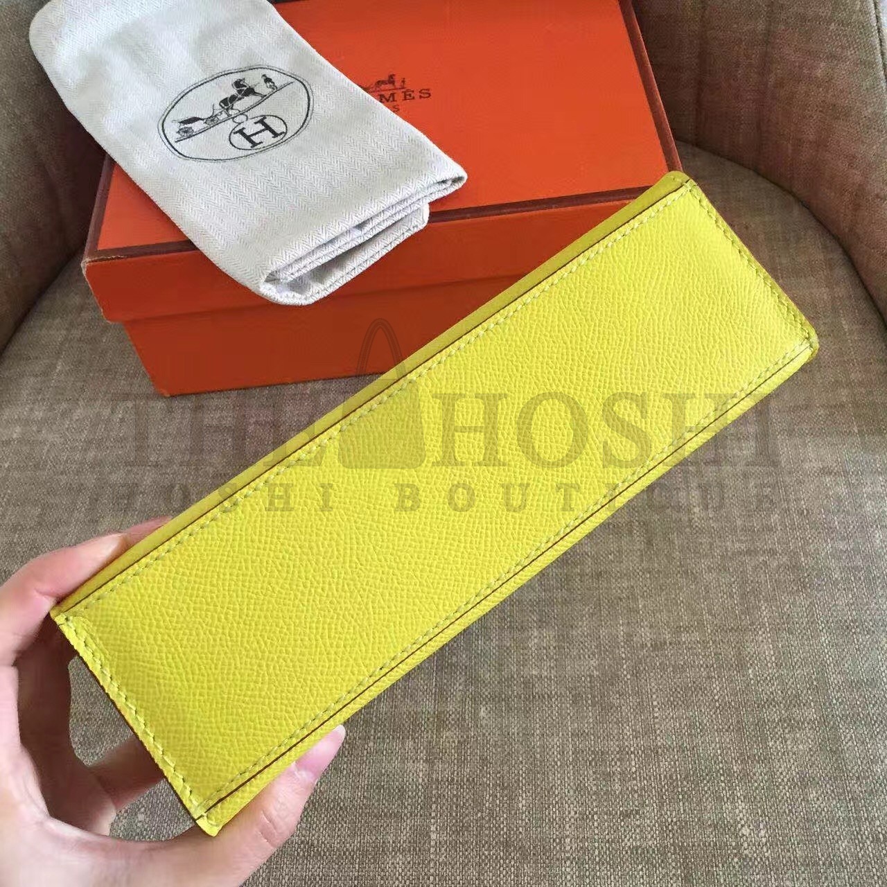 H**me5 Yellow Kelly Pochette Epsom Handmade Bag Master Quality