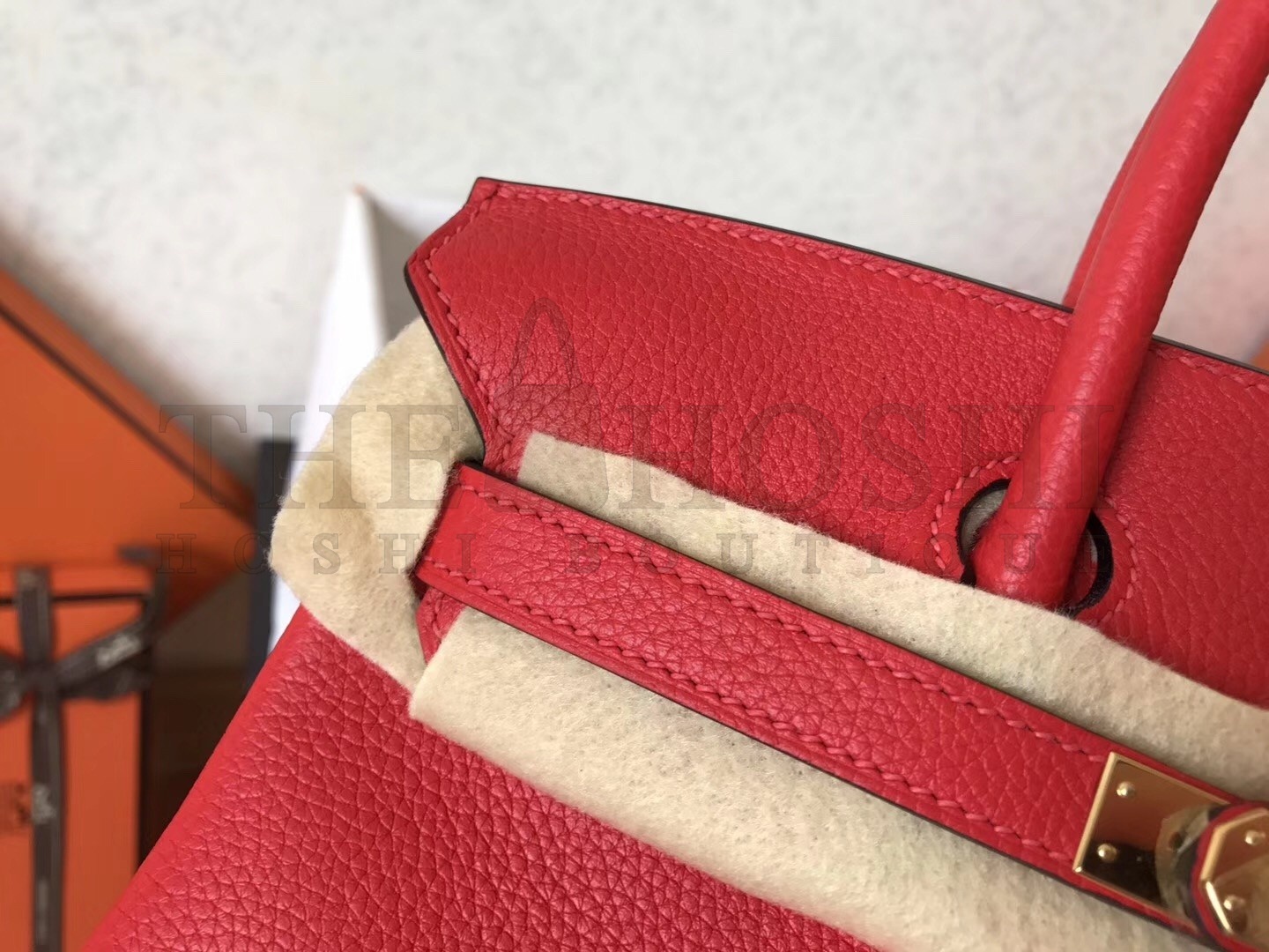 H**me5 Red Birkin 25cm Clemence Handmade Bag Master Quality