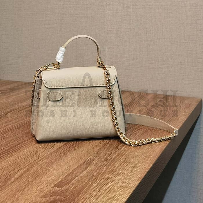 L0vis Vvtt0n LV Women Lockme Ever Mini Handbag Greige Grained Calf Leather Master Quality