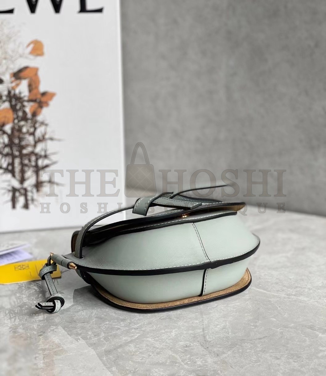 L0ew* Mini Gate Dual Bag In Ash Grey Calfskin Master Quality