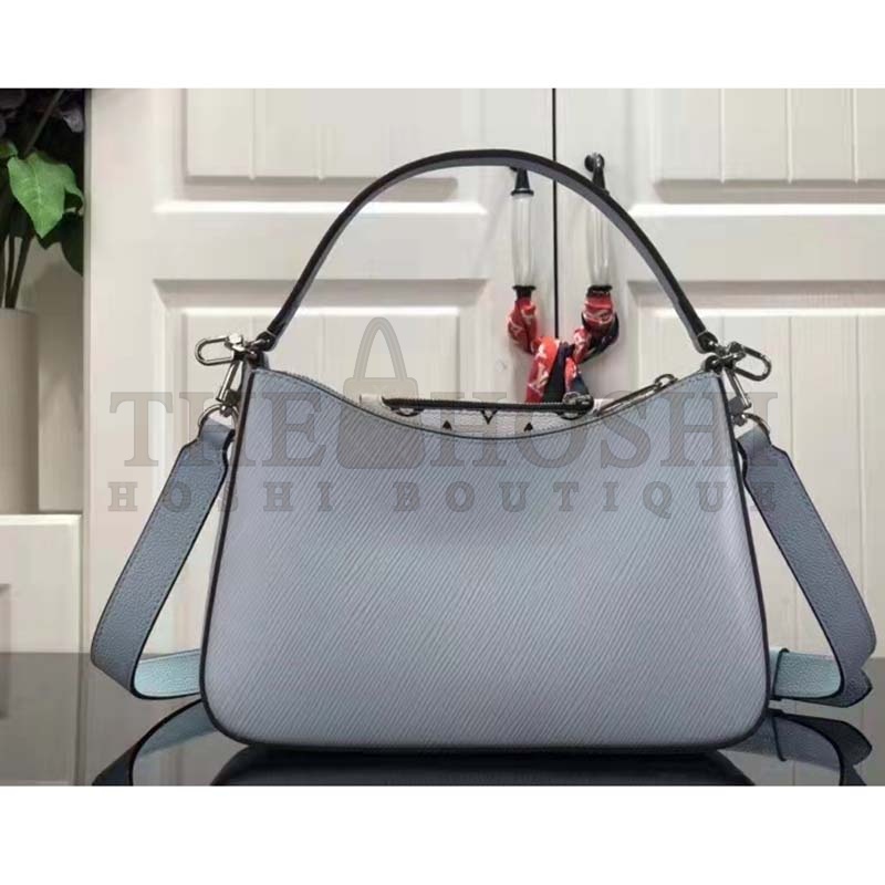 L0vis Vvtt0n LV Women Marelle Handbag Blue Epi Grained Cowhide Leather Canvas Master Quality