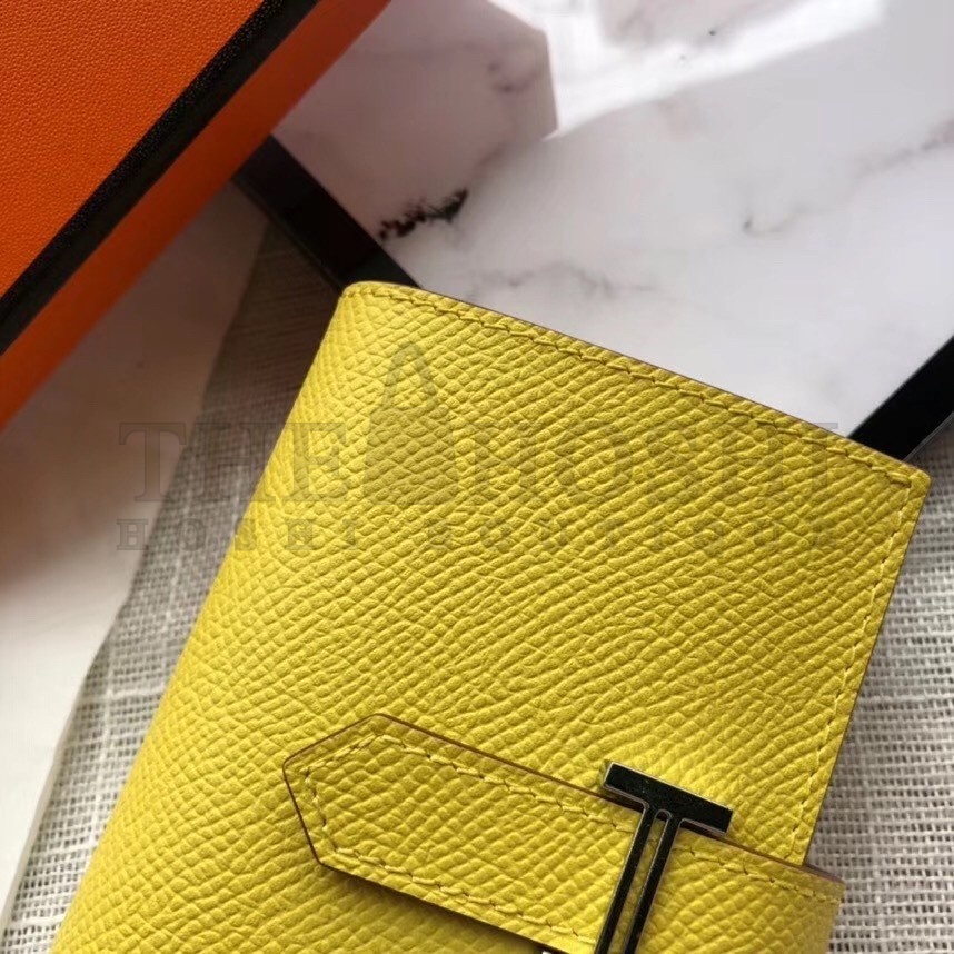 H**me5 Bearn Mini Wallet In Yellow Epsom Leather Master Quality