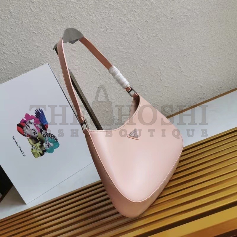 Pra*a Cleo Shoulder Small Bag In Pink Brushed Leather Master Quality