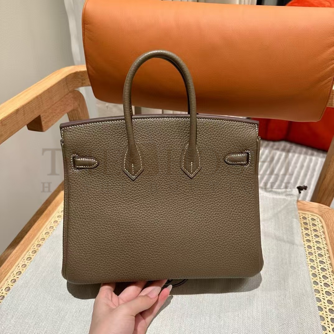 H**me5 Taupe Birkin 25cm Clemence Handmade Bag Master Quality