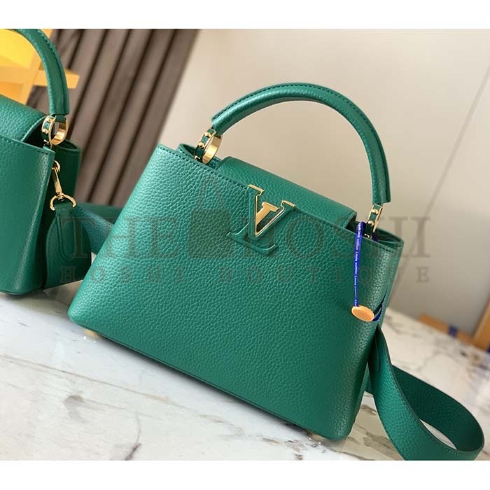 L0vis Vvtt0n LV Women Capucines BB Handbag Emeraude Green Taurillon Leather Master Quality