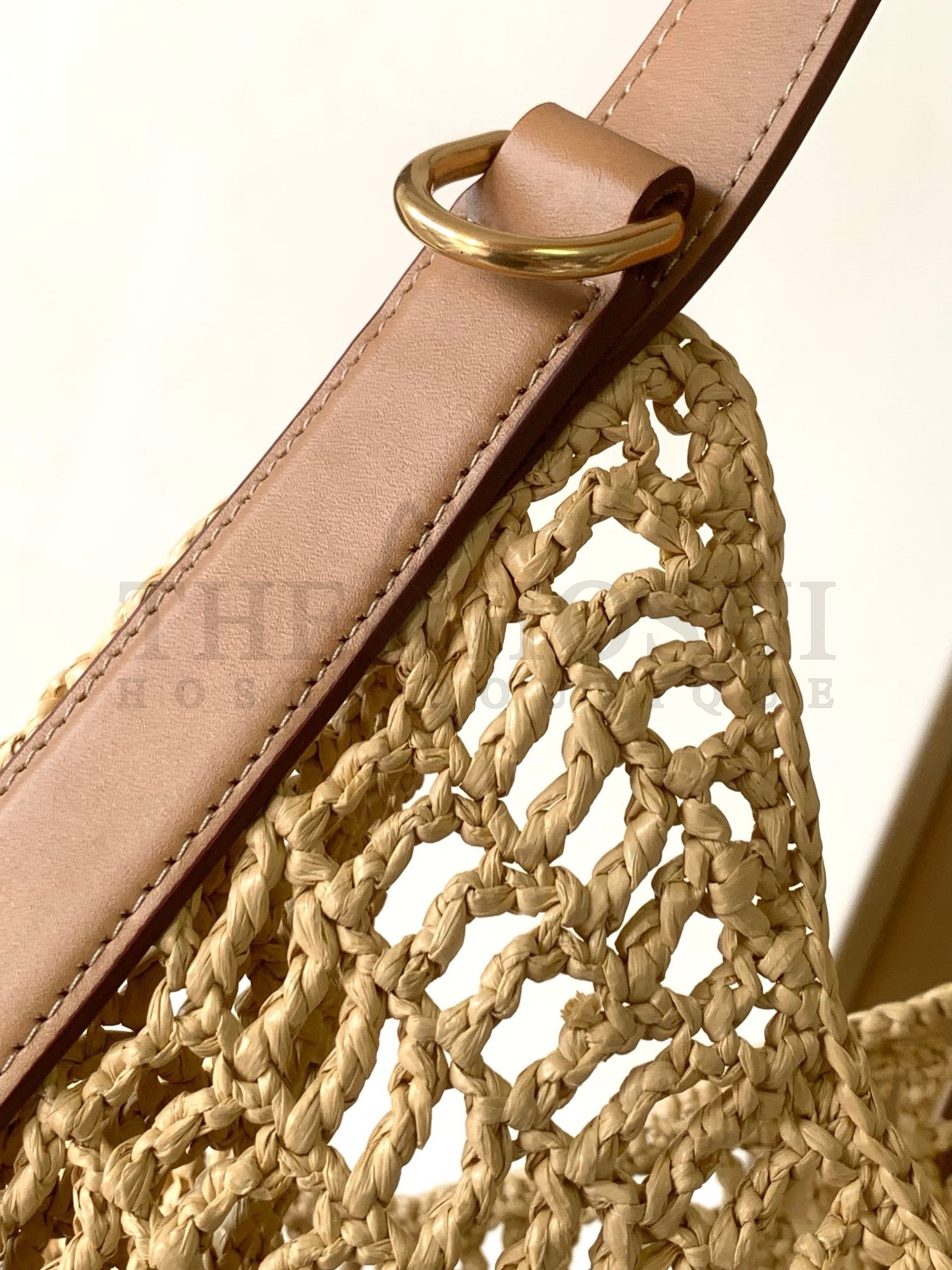 Sa1nt Lau*nt Oxalis Shoulder Bag in Naturel Raffia Master Quality