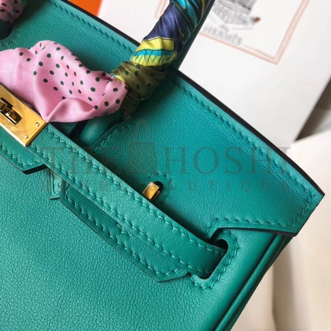 H**me5 Malachite Birkin 25cm Swift Handmade Bag Master Quality