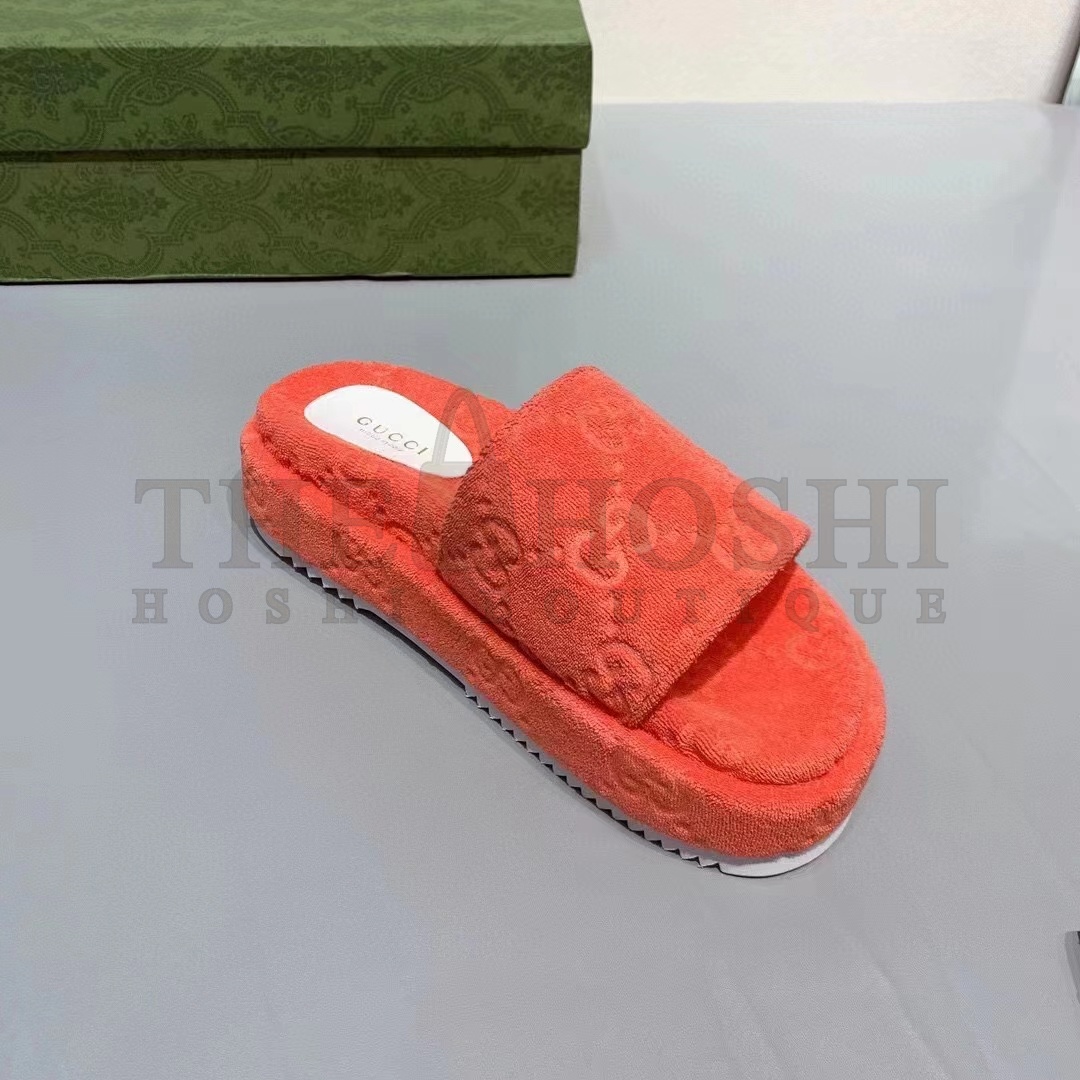 Gvc*1 Unisex G2 Platform Sandals Orange G2 Cotton Sponge Rubber Sole 3 Cm heel Master Quality