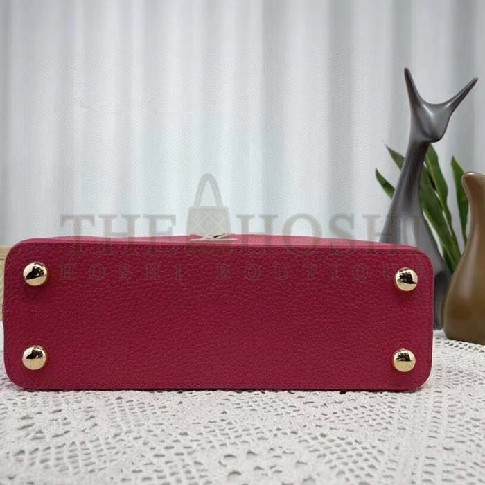 L0vis Vvtt0n LV Women Capucines BB Handbag Magenta Jasmine Pink Taurillon Cowhide Leather Master Quality