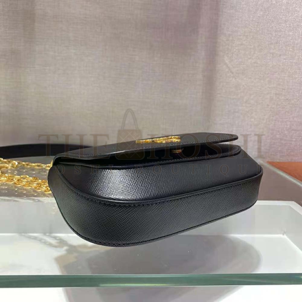 Pra*a Women Saffiano Leather Shoulder Bag-Black Master Quality