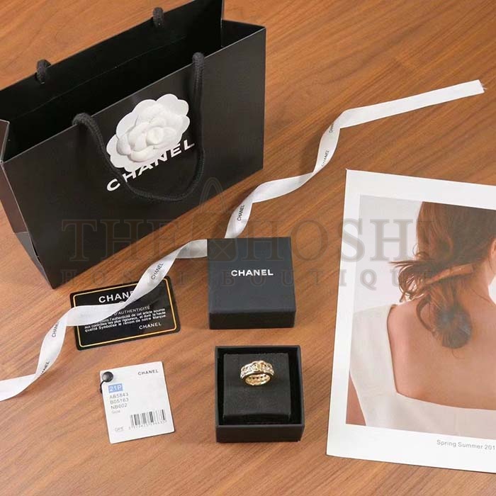 Ch**el Women CC Ring Metal Strass Gold Crystal Master Quality