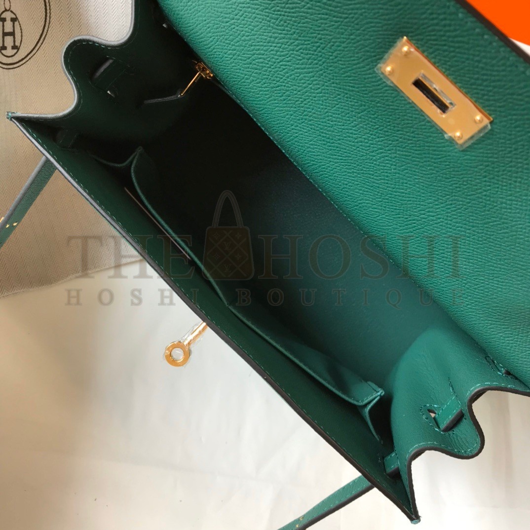 H**me5 Kelly 28cm Sellier Bag in Malachite Epsom Calfskin GHW Master Quality