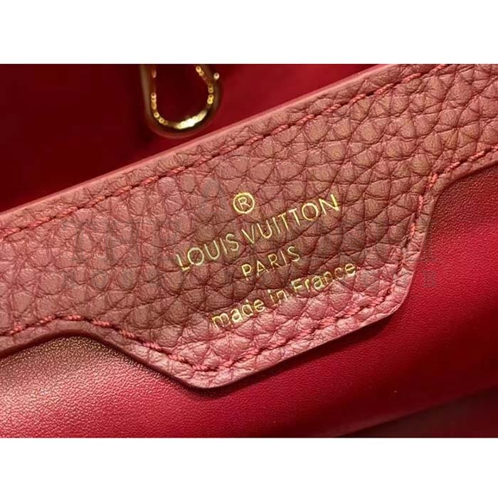 L0vis Vvtt0n LV Women Capucines BB Handbag Griotte Red Arizona Taurillon Cowhide Leather Master Quality