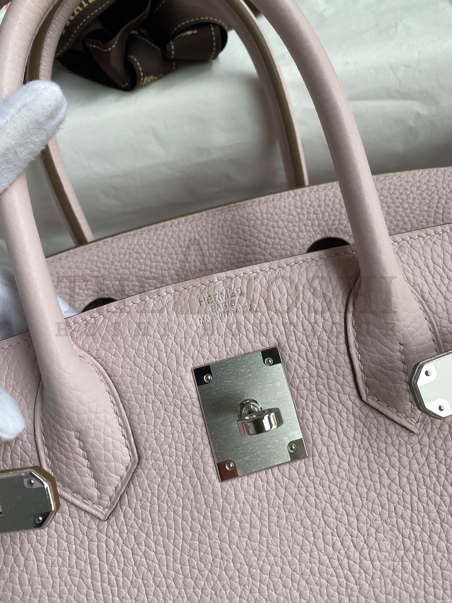 H**me5 Birkin 30 Retourne Handmade Bag in Mauve Pale Clemence Leather Master Quality