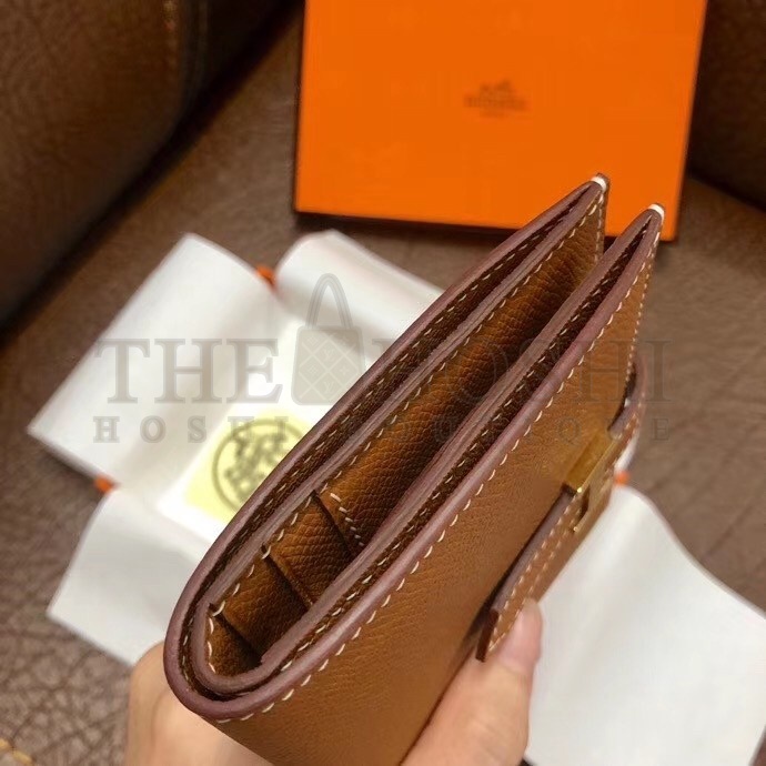 H**me5 Bearn Compact Wallet In Gold Epsom Leather Master Quality