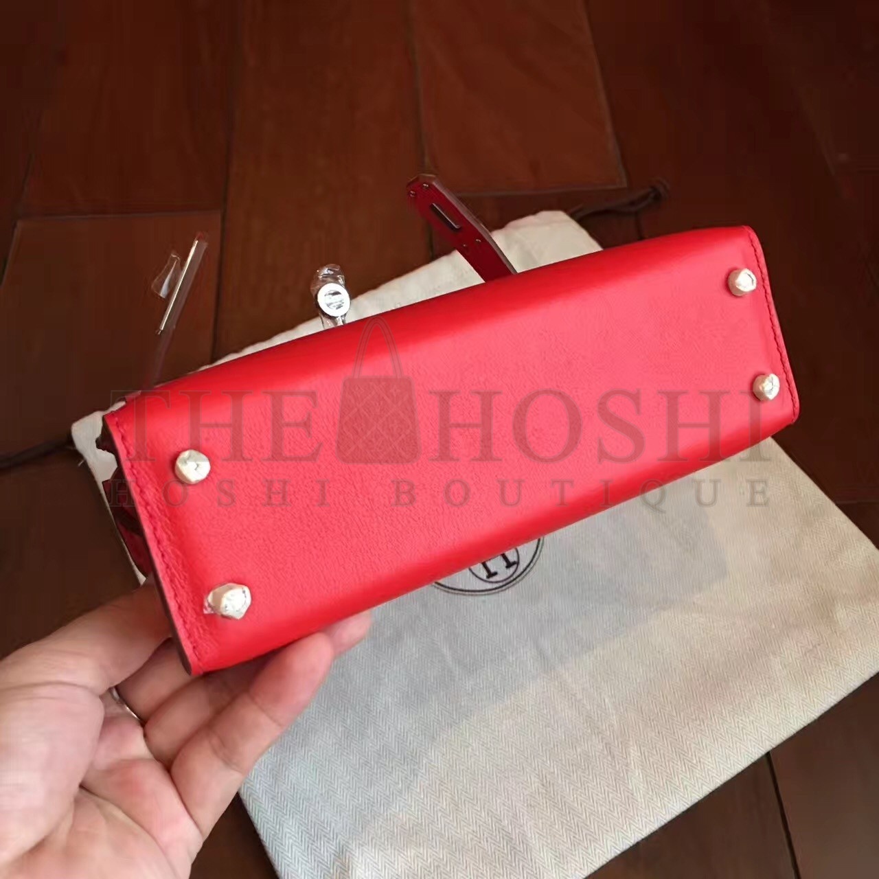 H**me5 Red Swift Kelly Mini II Handmade Bag Master Quality