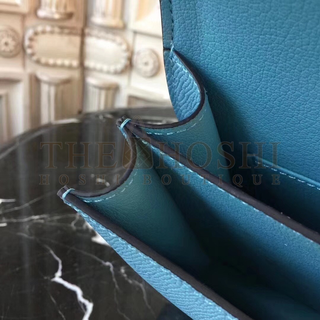 H**me5 Blue Atoll Constance MM 24cm Epsom Leather Bag Master Quality