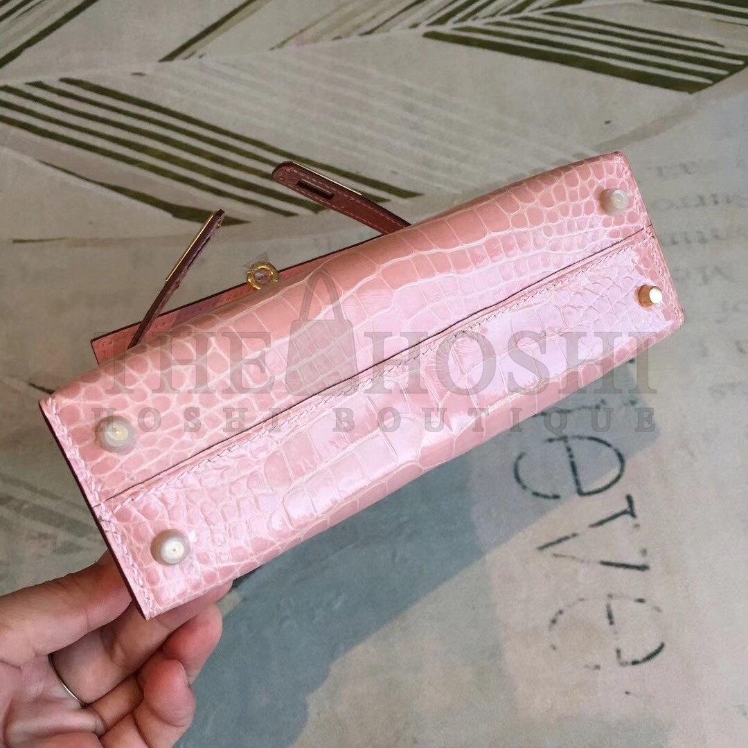 H**me5 Nude Alligator Kelly Mini II Handmade Bag Master Quality