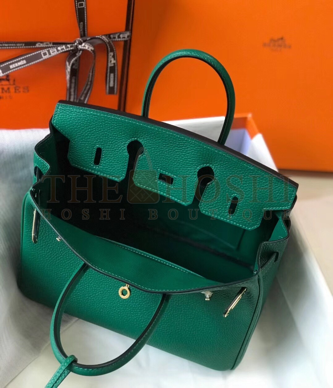 H**me5 Birkin 25cm Bag In Malachite Clemence Leather Master Quality