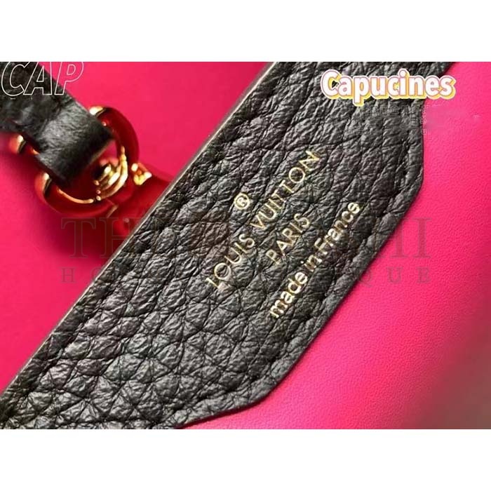 L0vis Vvtt0n LV Women Capucines BB Handbag Black Taurillon Cowhide Leather Gold-Color Hardware Master Quality
